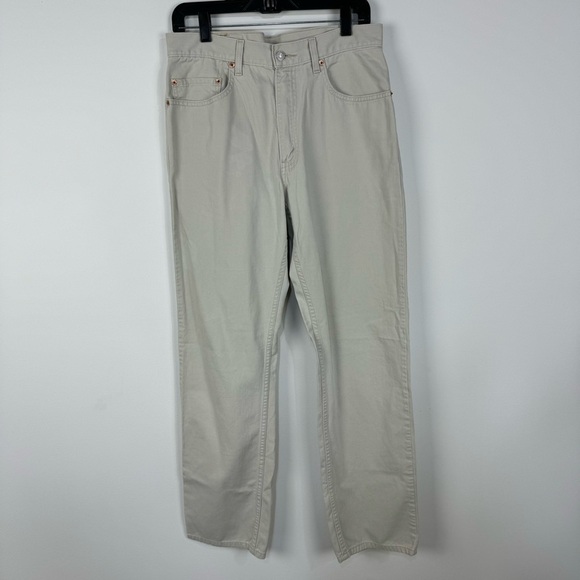 Levi's 505 100% Cotton Tan Khaki Straight Leg Jeans Neutral - Picture 1 of 4